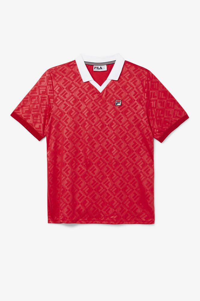 Fila Polo Mens Red - Paxton Johnny Collar - Philippines 2504971-GH